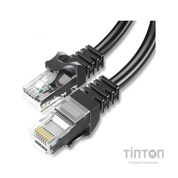 Патч-корд 2м UTP cat 6 RJ45 TopSpeed Ethernet Round Cable Black Essager (EXCWXY-JSA01)