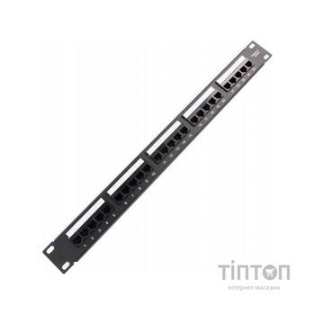 Патч-панель 19" телефонна 1U, 25xRJ-45, Cat.3, DUAL type Voltronic (PPU25-1U)