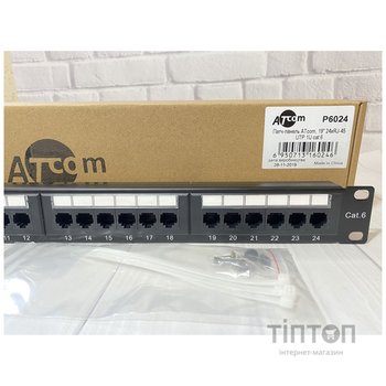 Патч-панель Atcom 19" 24 порта UTP cat.6 (P6024)