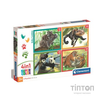 Пазл Clementoni 4 в 1 Baby Cuddles, 12,16,20 та 24 елементи (21532)