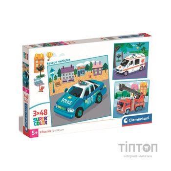 Пазл Clementoni Rescue Vehicles 3 шт по 48 елементів (25318.00)