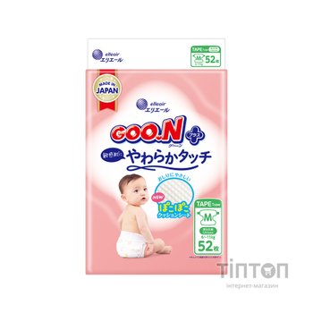 Підгузки GOO.N Plus 6-11 кг Розмір М, на ліпучках 52 шт (21001497)