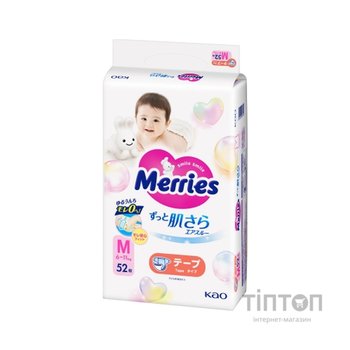 Підгузки Merries Розмір M (6-11 кг) 52 шт (4901301437716)
