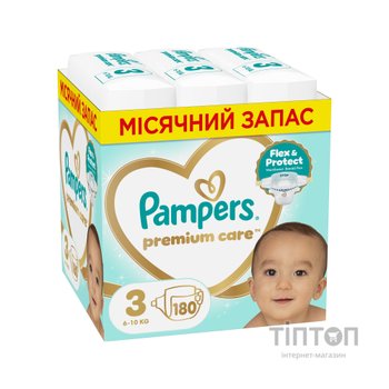 Підгузки Pampers Premium Care Розмір 3 (6-10 кг) 180 шт (8006530223720)