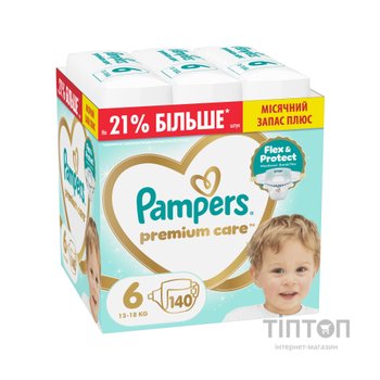 Підгузки Pampers Premium Care Розмір 6 (13-18 кг) 140 шт (8006530223683)