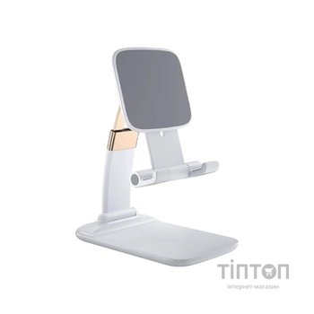 Підставка до планшета та телефона Knight Foldable Desk Mobile Phone Holder Stand (Alloy) White Essager (EZJZM-QS02)