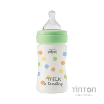 Пляшечка для годування Chicco Perfect Easy силіконова, від 0+ міс. повільний потік 150 мл, (20241.30)