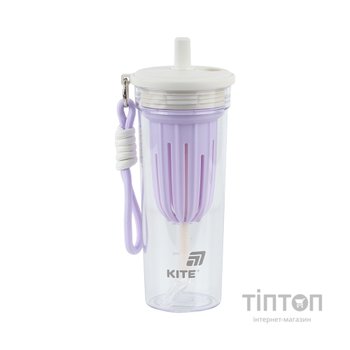 Пляшка для води Kite 650 мл, біло-ліловий (K25-1219-2)