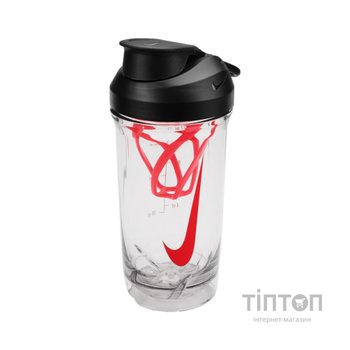 Пляшка для води Nike TR RECHARGE SHAKER BOTTLE 16 OZ N.101.2242.912.16 чорний, червоний 473 мл (887791793195)