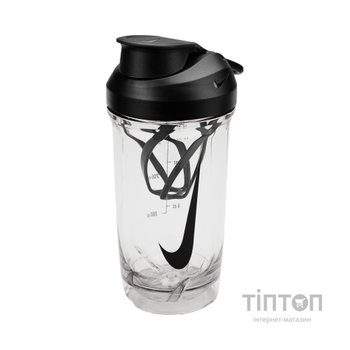 Пляшка для води Nike TR RECHARGE SHAKER BOTTLE 16 OZ N.101.2242.988.16 прозорий, чорний 470 мл (887791805607)