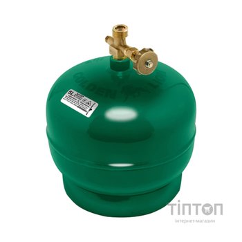 Побутовий газовий балон Voltronic Golden Lion 2кг (4,8л) + пальник 20354 Green (GL-GBG-2k-48L)