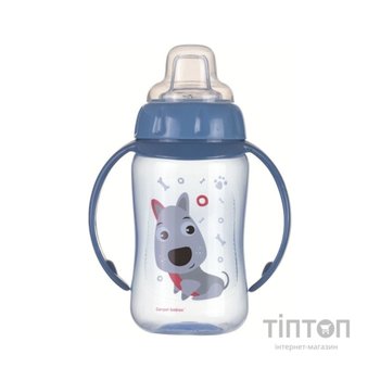 Поїльник-непроливайка Canpol babies Cute Animals Собачка з м'яким носиком і ручками 320 мл (56/512_blu)