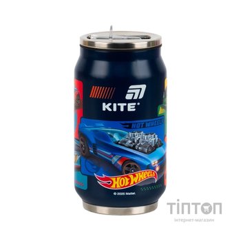 Поїльник-непроливайка Kite Hot Wheels термочашка з трубочкою, 350 мл (HW25-1263)