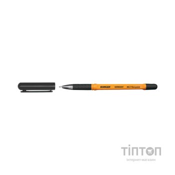 Ручка кулькова Stanger Fine point 0,7 мм, з грипом, чорна, 10 шт (M 0.7-18000300055)
