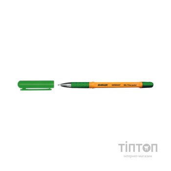 Ручка кулькова Stanger Fine point 0,7 мм, з грипом, зелена, 10 шт (M 0.7-18000300058)