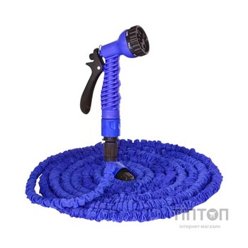 Шланг для поливу Voltronic 25-75м/250ft + розпилювач, насадка на кран, Blue/Green, Box (Garden hose 25-75)