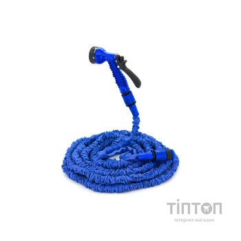 Шланг для поливу Voltronic KY-225B, 7.5-22.5м/75ft, Blue, + розпилювач, насадка на кран, Box (KY-225B)