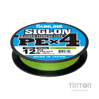 Шнур Sunline Siglon PE н4 300m 3.0/0.296mm 50lb/22.0kg Light Green (1658.09.45)