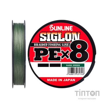 Шнур Sunline_ТОВ Siglon PE х8 300m 1.0/0.171mm 16lb/7.7kg Dark Green (1658.10.42)