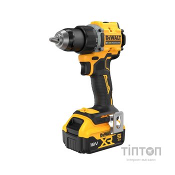 Шуруповерт DeWALT XR Li-Ion 18V, 2x5Ah, 74 Нм, 0-450/0-1650 об/хв, 1.12 кг, TSTAK (DCD794P2T)