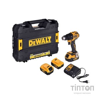 Шуруповерт DeWALT XR Li-Ion 18V, 3x5Ah, 65 Нм, 450-1650 об/хв, 1.1 кг, TSTAK, TSTAK (DCD708P3T)