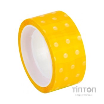 Скотч Optima декоративний 18 мм x 10 м , Dots жовтий (O45373)