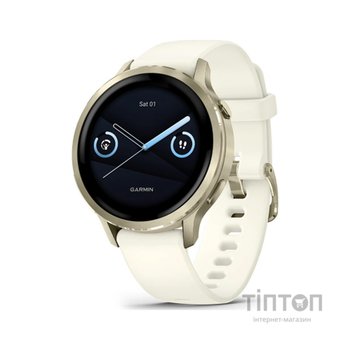 Смарт-годинник Garmin Venu 4 (41mm), Beige w/ Lunar Gold + Bone, GPS смарт-годинник (010-03013-00)