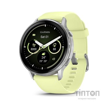 Смарт-годинник Garmin Venu 4 (45mm), Gray w/ Silver + Citron, GPS смарт-годинник (010-03014-02)