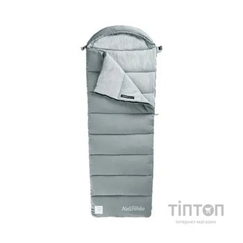 Спальний мішок Naturehike з капюшоном із мішком для зберігання M300 CNK2350WS023, сірий, лівий (6927595775974)
