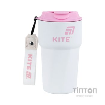 Термокружка Kite 450 мл біло-рожева (K25-1220-3)