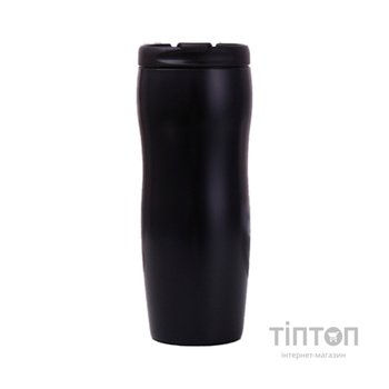 Термокружка Merlion 420 мл з відкидною кришкою, чорна (DW-006Black)