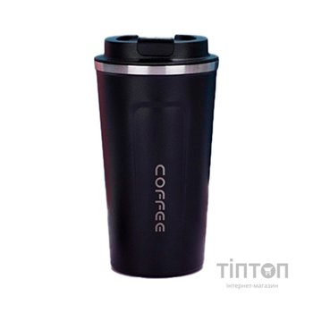 Термокружка Merlion MugCoffe 500 мл з відкидною кришкою, чорна (MugCoffe-500Black)