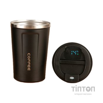 Термокружка Merlion з LED дисплеєм 380 мл, чорна (Termo-304LED-380Black)