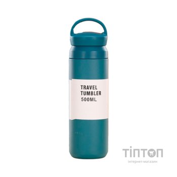 Термос Merlion Travel Tumbler 350 мл, подвійна кришка з ручкою, синій (SUS304-350Blue)