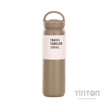 Термос Merlion Travel Tumbler 500 мл, подвійна кришка з ручкою, сірий (SUS304-500Gr)