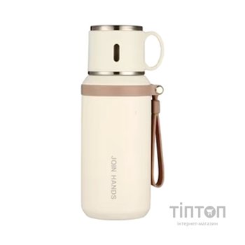 Термос Merlion з чашкою 0,6 л, білий (TermTea-600/White)