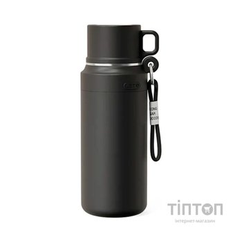 Термос Merlion з чашкою та ситечком 1 л, чорний (TermTea-1000Black)