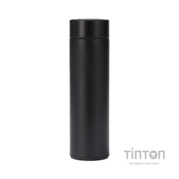 Термос Merlion з ситечком 0,5 л, чорний (SUS-304Bl-500)