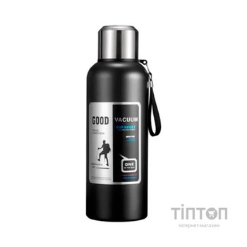 Термос Merlion з ситечком та чашкою 0,6 л, чорний (ZK-127-600Black)