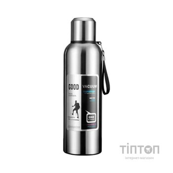 Термос Merlion з ситечком та чашкою 0,8 л, сталевий (ZK-127-800Grey)