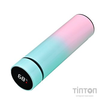 Термос Merlion з цифровим термометром 0,5 л, блакитно-рожевий (SUS-304E-BP/500)