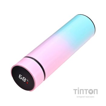 Термос Merlion з цифровим термометром 0,5 л, рожево-блакитний (SUS-304E-PB/500)
