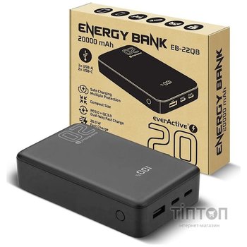 Універсальна мобільна батарея everActive EB-22QB 20000mAh Black