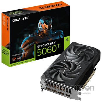 Відеокарта GF RTX 5060 Ti 8GB GDDR7 WindForce Max OC Gigabyte (GV-N506TWF2MAX OC-8GD)