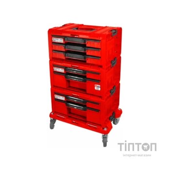 Ящик для інструментів QBRICK SYSTEM набір на платформі, 21", 525*345*885, SYSTEM PRO Drawer Workshop Set 3 Red (Z258353PG003)