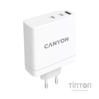 Зарядний пристрій Canyon H-140-01 Wall charger with 1USB-A 2 USB-C (CND-CHA140W01)