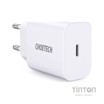 Зарядний пристрій Choetech USB-С 20W PD/QC (Q5004-EU-WH)
